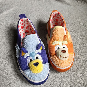 Bluey Toddler Kids Fleece Bingo Ground Up Slip-On Sneakers Shoes Kids Size 10